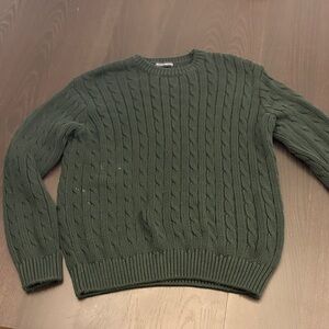 Brandy Melville Cable Knit Crewneck Sweater - Dark Green